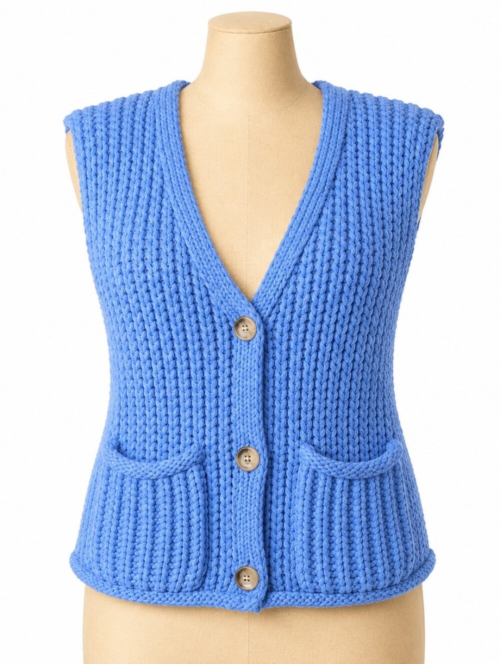 BLANKNYC Blue Knit Sweater Vest Size M NWT